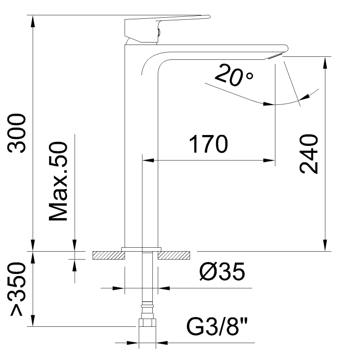 MM LAVABO 240 5l/min BLANCO MATE AGORA XTREME