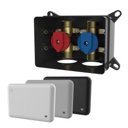 CAJA IKANSAS 2 VIAS 3/4" CON TAPA COLOR NEGRO